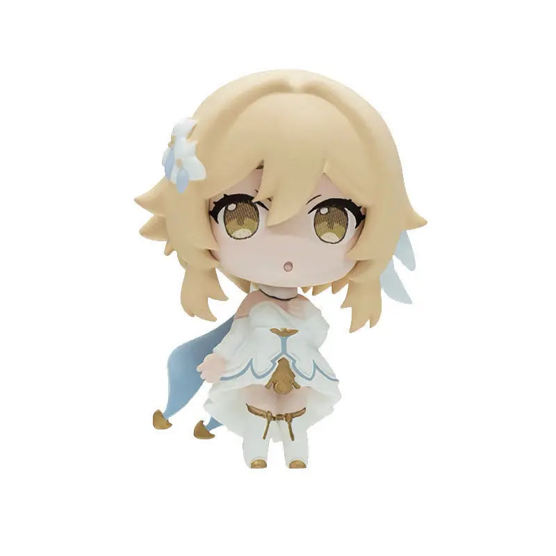 Anime Genshin Impact Kawaii Figure Paimon Amber Klee Kelly Action Figure Cute Game Figurine Model Kid Toys Children's Day Gifts