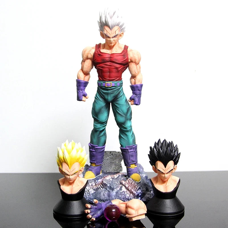 In-Stock GT Vegeta Figures Dragon Ball Super Saiyan Static Model Statue Multiple Interchangeable Head Carvings Surprise Gift Toy