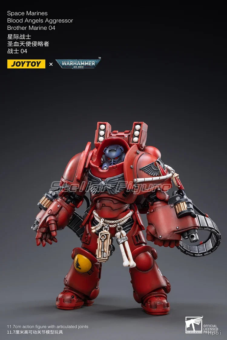 【SF】JOYTOY 1/18 Action Figure Space Marines Blood Angels Aggressor Brother Marine 04 Model Toys Gifts Collection Ornaments
