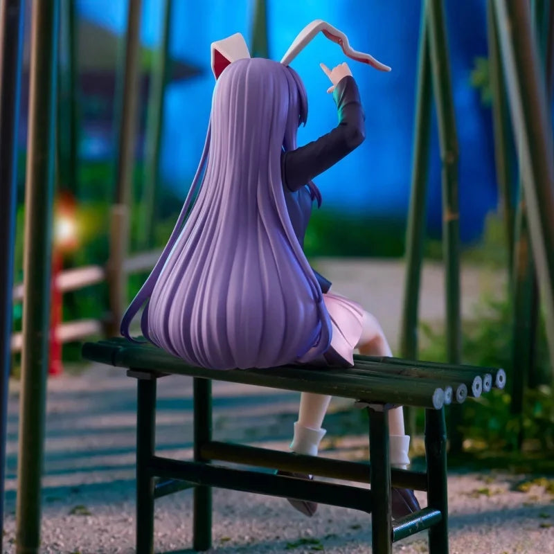 New Original Furyu Touhou Project Reisen Udongein Inaba 15cm Anime Figure Collection Model Desktop Sitting Posture Ornament Toys