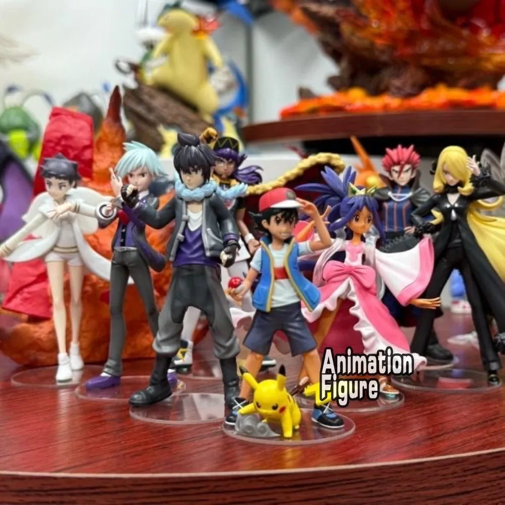 7-9cm Anime Pokemen Figure The Eight Great Masters Action Figures Pvc Statue Collection Model Toys for Children Gifts