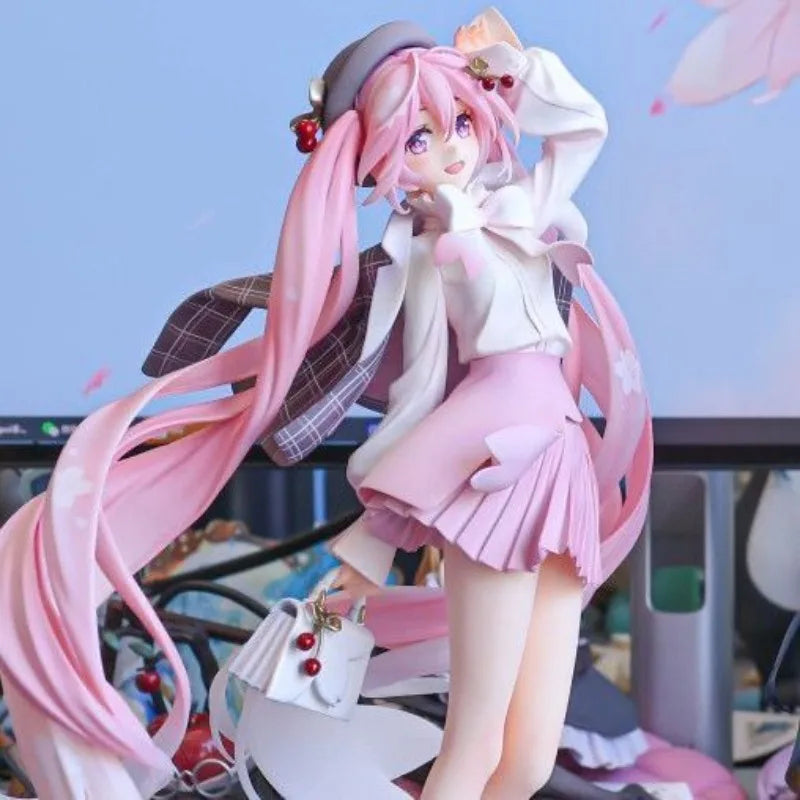 Bandai HATSUNE MIKU Model Anime Figure Cherry Blossoms Your Highness The Princess Songma Peripheral Decoration Ornaments Gift
