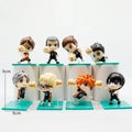 8pcs volleyball Hinata Shoyo & Kageyama Tobio | Cute Chibi Anime Figures | Anime Merch Collectible, Ideal Birthday Gift