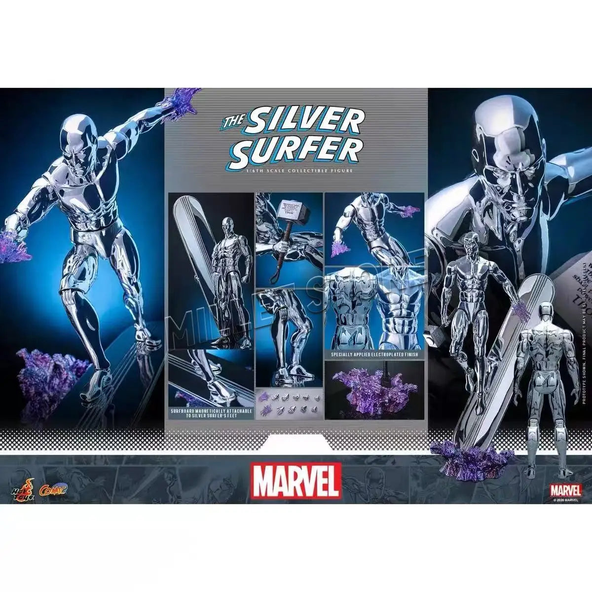 Erwachsenen-Spaß im Vorverkauf! Neu! 100 % original Hot Toys 1/6 Skala Silver Surfer Actionfigur Marvel Fantastic Four Anime Serie
