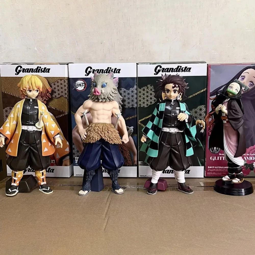 Demon Slayer Ros Series Large Tanjiro Nezuko Agatsuma Zenitsu Standing Figure Collectible Model Desktop Decoration
