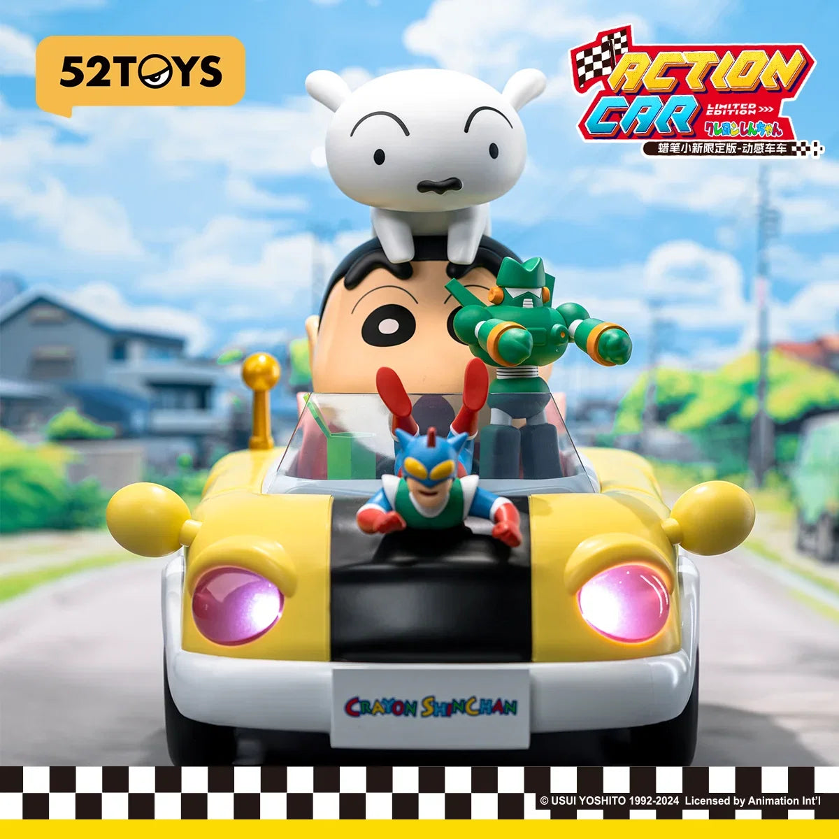 52TOYS Crayon Shinchan Action Car, Limited Edition, Large Figure, Height: 25cm/9.8inch, Anime Figure