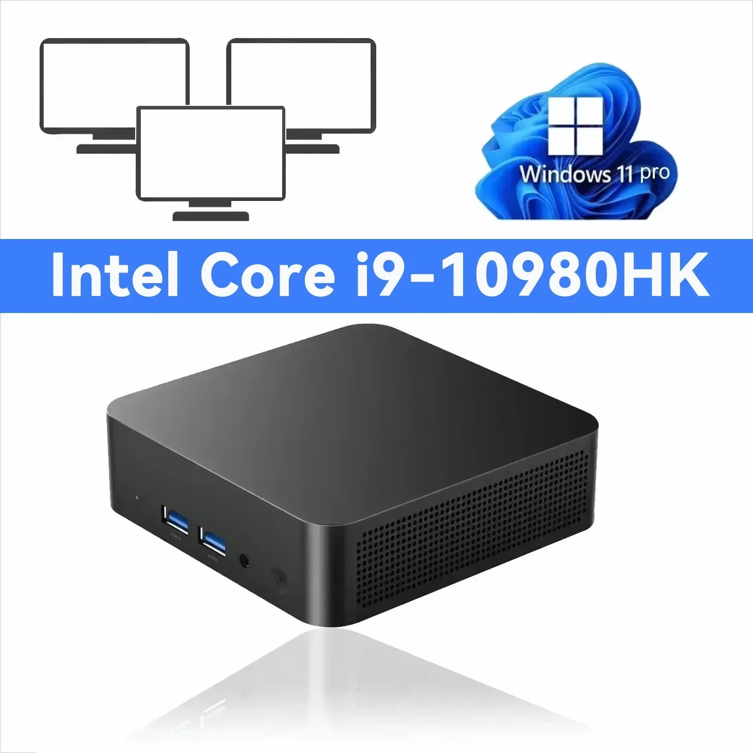 Intel Core i9 10980HK Portable Mini PC Computer Windows 11 16GB 1/2TB SSD Gaming Computer WiFi 6 USB office Mini Desktop PC