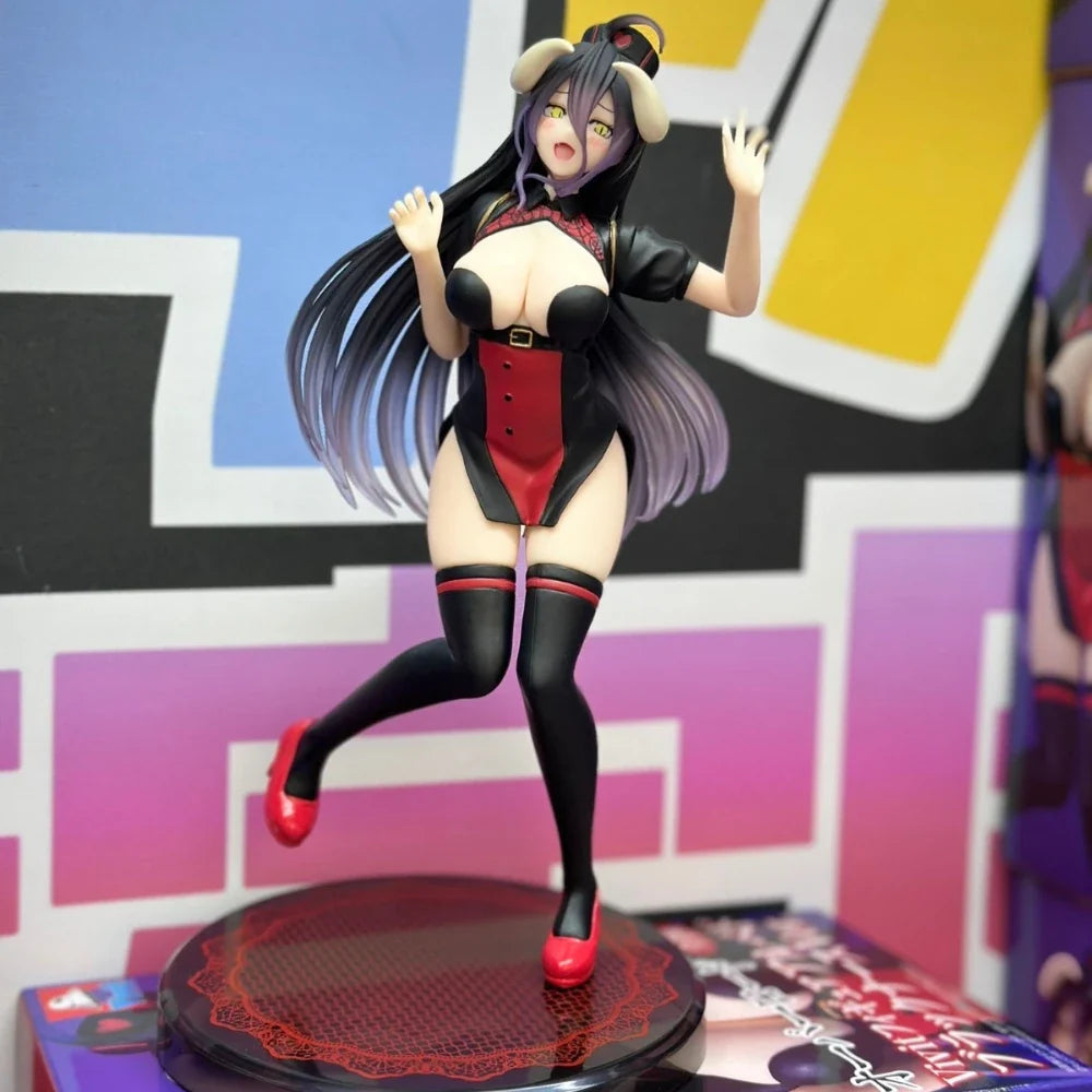 In Stock System Service Original Genuine Anime Overlord Vivit Figure Albedo Nurse Black Ver. 18cm Models Toy Figures Xmas Gift