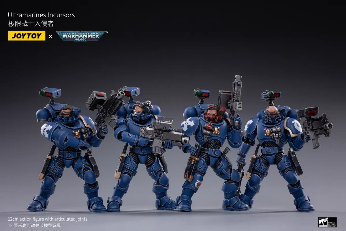 JOYTOY Warhammer 40K Ultramarines Incursors 4PCS Toys Model Ornaments Collection Ornaments 1/18 Action Figure