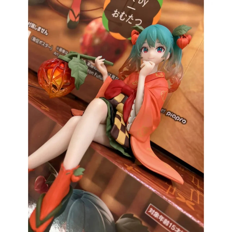 New Original Furyu Cartoon Hatsune Miku Noodle Stopper Figure -Flower Fairy Winter Cherry Pvc Model Collection Doll Toys Gift