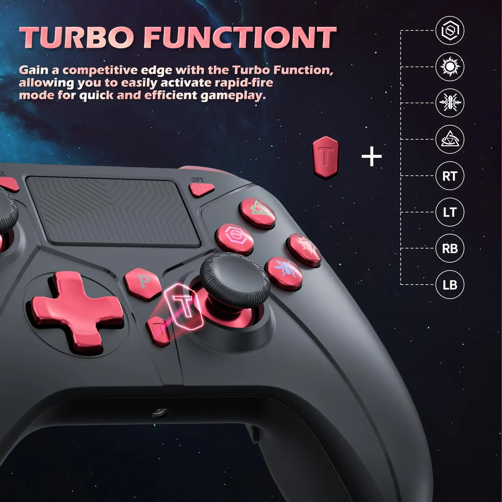 Wireless Game Controller For Playstation 4/PS4 Pro/Slim/PS3/PC/IOS/Switch Console W/ Turbo Dual Vibration 6-Axis Gyro 3.5mm Jack