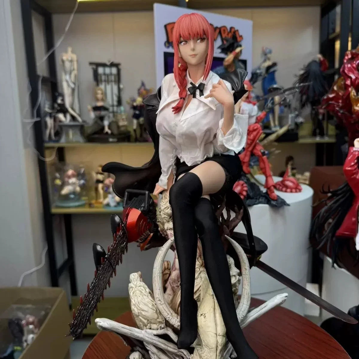 50cm Chainsaw Man Gk Makima Chainsaw Man Dominating Demon Miss Makima Statue Model Boxed Collection Figurine Player Gift