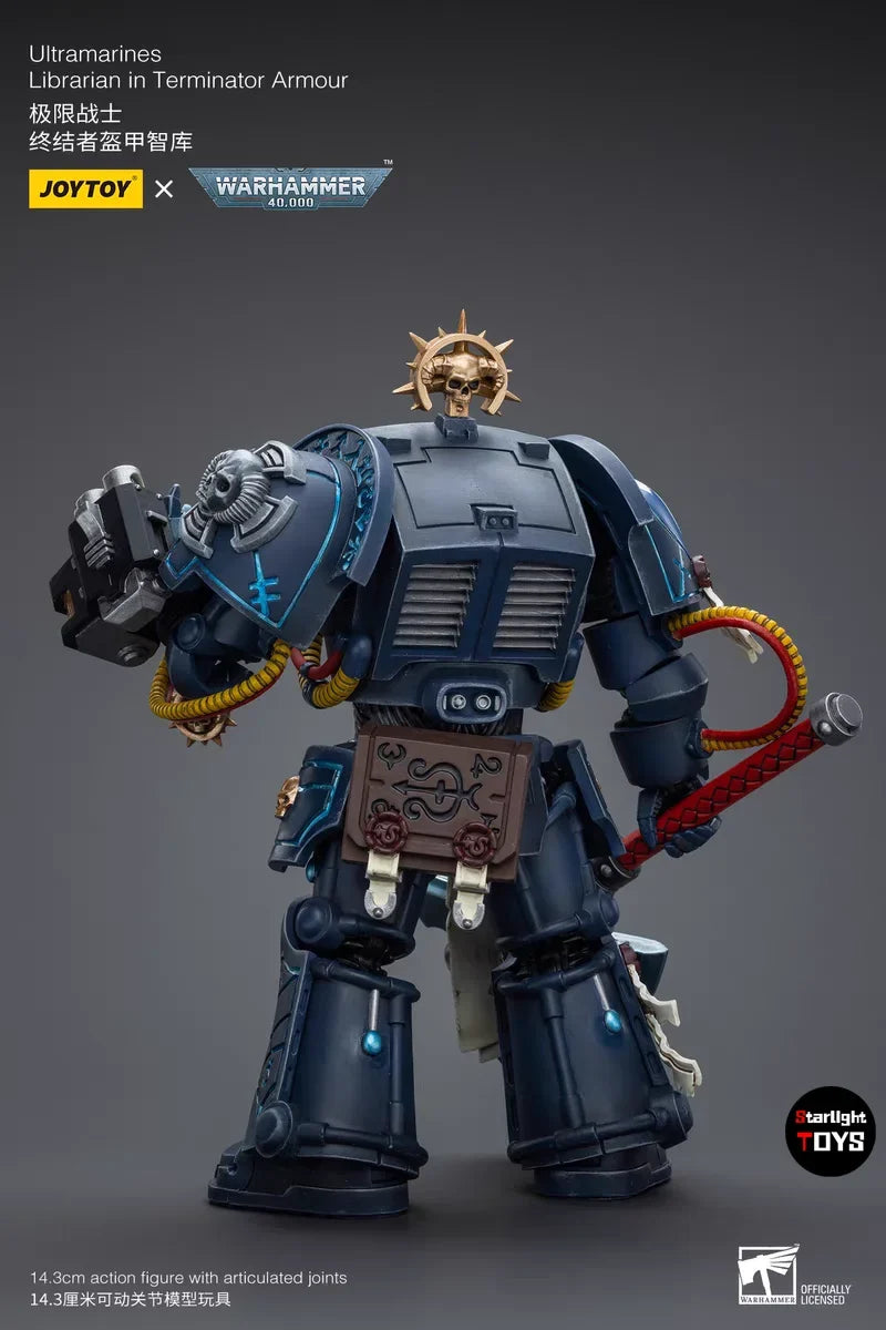 JOYTOY 1/18 Action Figure Warhammer 40K Ultramarines Librarian in Terminator Armour Toys Model Gifts Collection Ornaments