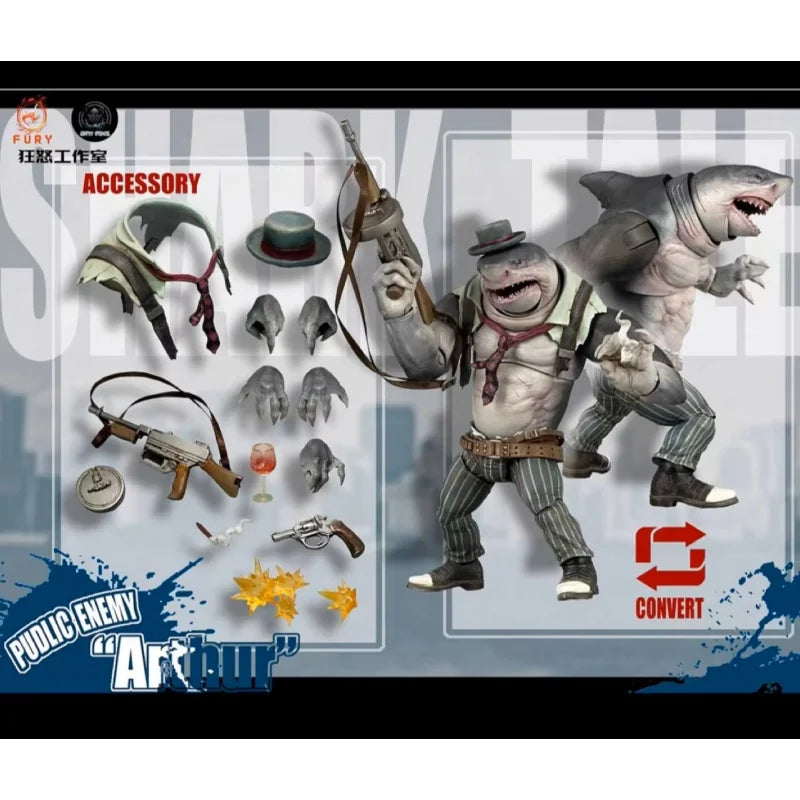 Fury Toys 1/12 Action Figure Abyssal Power Series Original Animal Model Shark Toy Arthur Billy Gypsy With Accessories Boy Gift