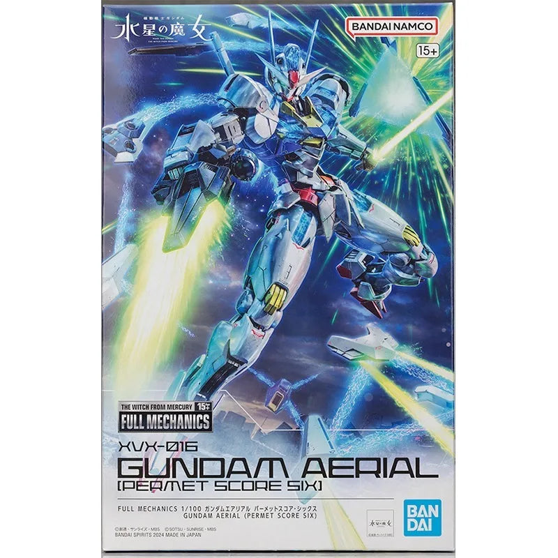 Bandai Genuine GUNDAM AERIAL [PERMET SCORE SIX] FM Anime Action Figure Robot Periphery Collectible Assembly Model Toys Children