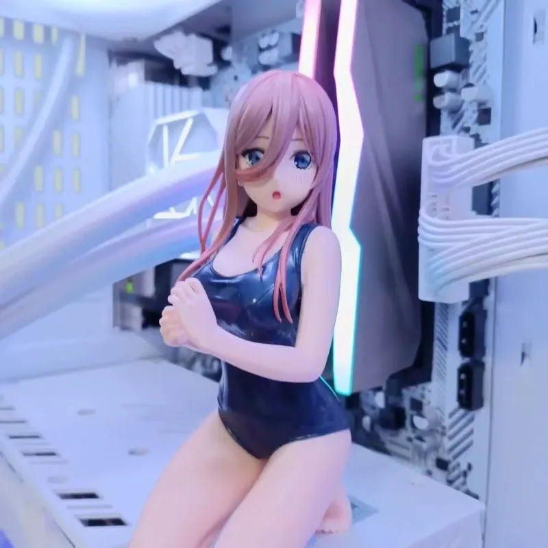 The Quintessential Quintuplets Nakano Miku School Swimwear kneeling eroticism Static Collection Model PVC Doll Toys Fans Gift