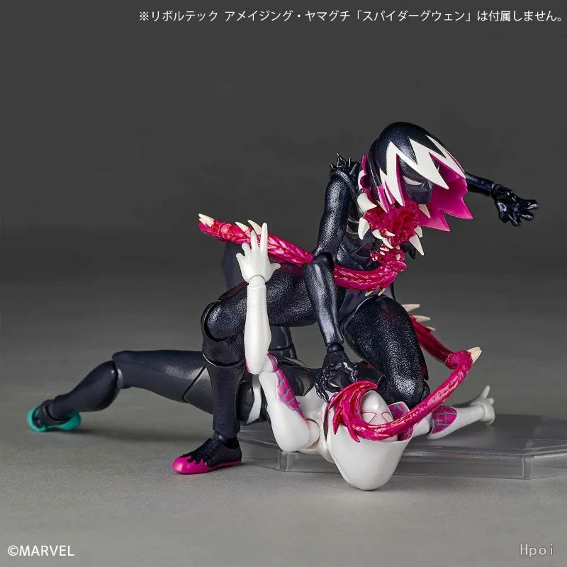 KAIYODO Original Revoltech Series Spider-Man\Venom Gwen Anime Action Figure Model Toys Movable Model Ornaments Gifts Fo Boys