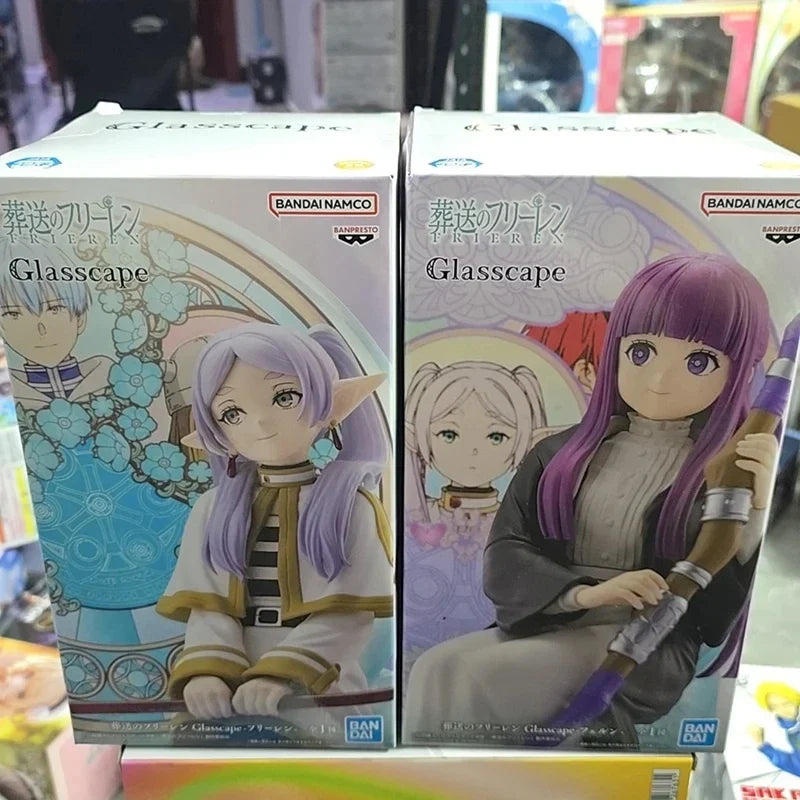 Bandai In Stock Banpresto Frieren: Beyond Journey's End Glasscape Frieren Fern 15Cm Anime Action Figures Model Boxed Toy Gifts