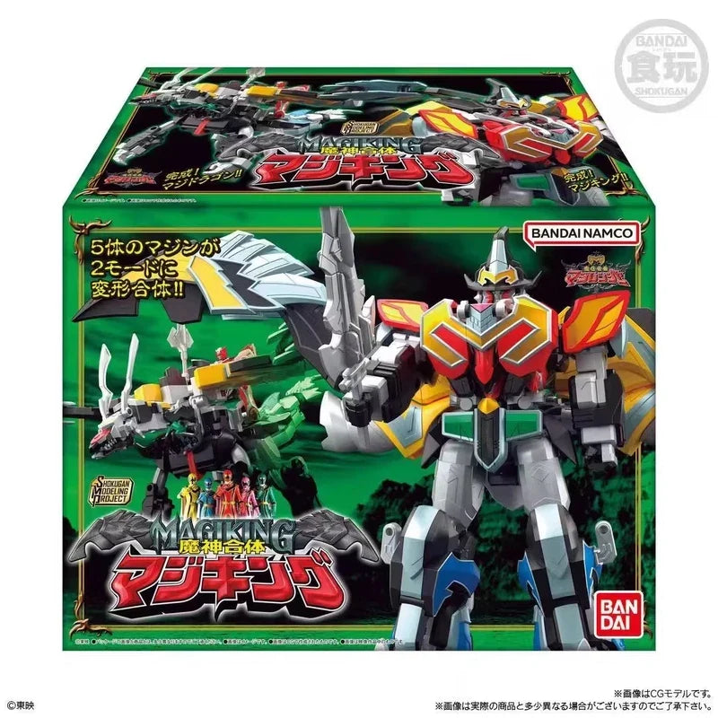 Bandai Genuine SMP SHOKUGAN PROJECT Mahou Sentai Magiranger MajiKing Demon God Anime Action Figure Assembly Model Toys Children