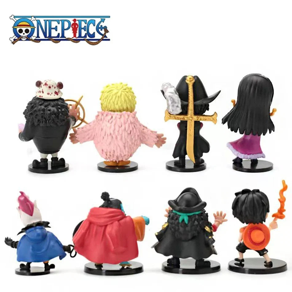 8pcs Anime One Piece Figures Model Dolls Toys Cute Luffy Oka Shichibukai Ace Boa Hancock Jinbe Collection Toys Full Set Hot Sale