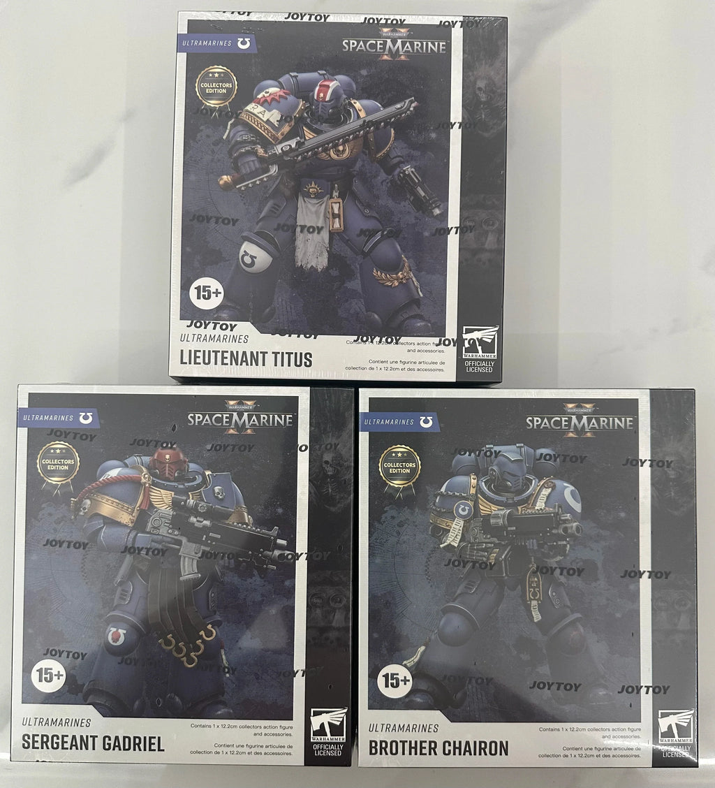 [FS]JOYTOY Warhammer 40K Ultramarines Lieutenant Titus-Collectors Edition 3pcs 1/18 Action Figures  Anime Model Toys Gift