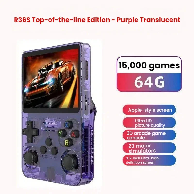 Upgrade The Open Source Handheld R36S Handheld Game Console PSP Classic GBA Portable Retro Arcade HD Big Screen.