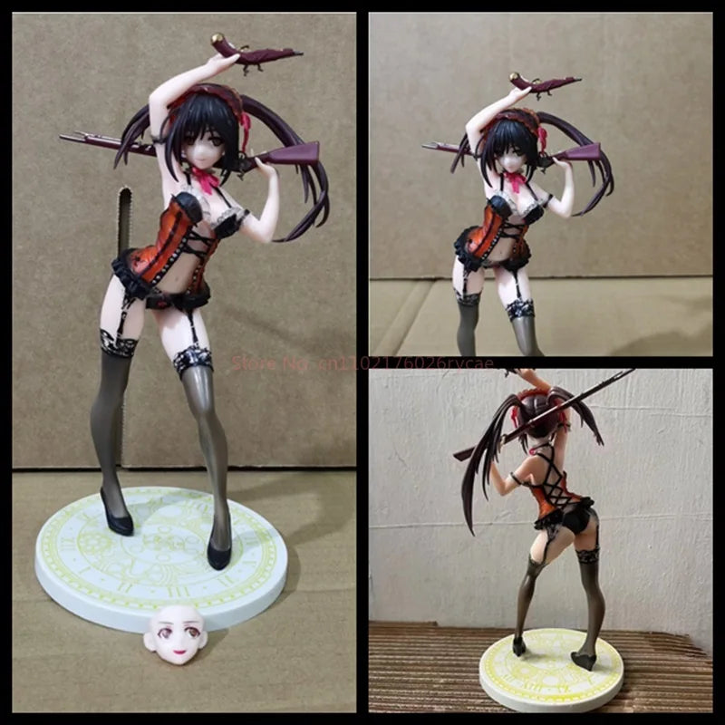 2025 New Date A Live Ii Kurumi Tokisaki Black Lingerie Ver H24cm 1/7 Figure Anime Model Toys Collection Gifts