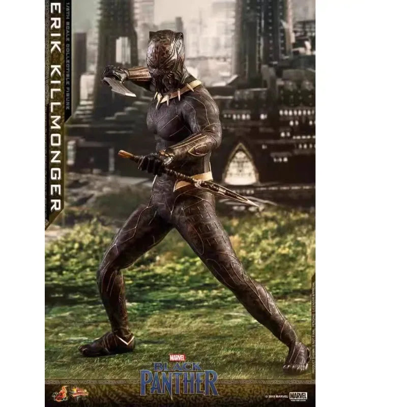 Original Hot Toys Marvel MMS471 Black Panther Killmonger Money Leopard Eri Anime Figure Model Collection Toys