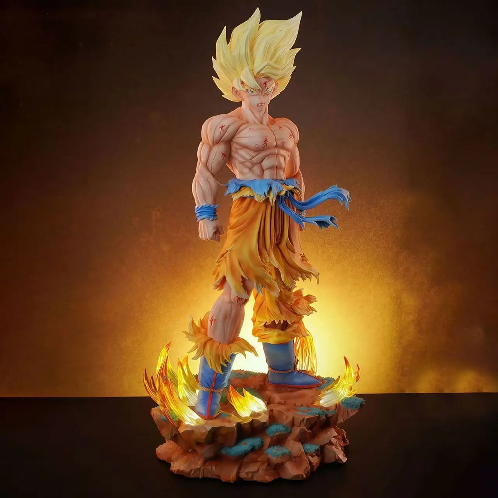 Jt Toy Dragon Ball Z Son Goku Anime Figure Super Saiyan Goku 2 Heads Statue Action Figures PVC Collection Model Decor Toys Gifts