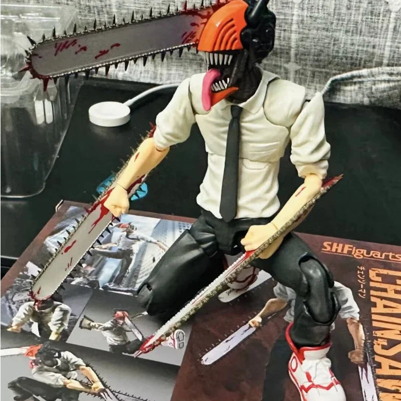 New Figma 586 Chainsaw Man Action Figure Shf Denji Katana Man Anime Model Doll Statue Joint Movable Movie Toys New Year'S Gifts