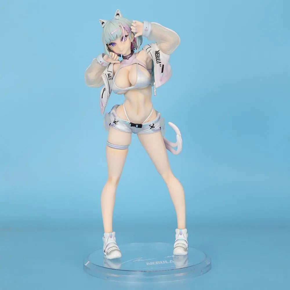Premium Anime Cyberpunk Style Future Cat Ear Girl Statue PVC Desktop Decoration Collectible Gift For Anime Otaku Fans