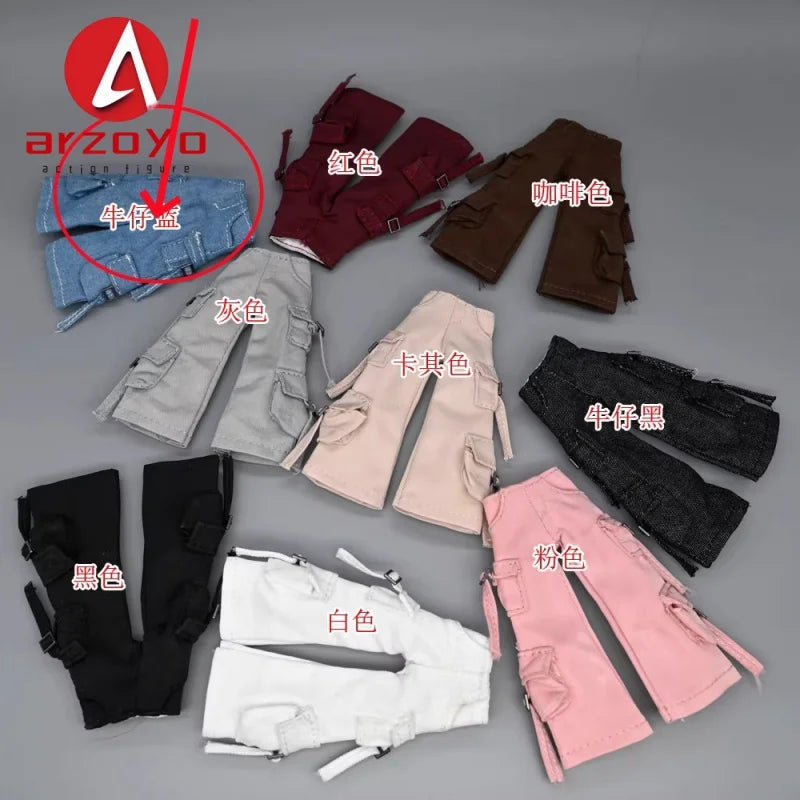 1/12 Scale KPOP style Female Work Pants Hip Hop Trousers Decoration Clothes Model Fit 6'' Romankey  Soldier Action Figure Body