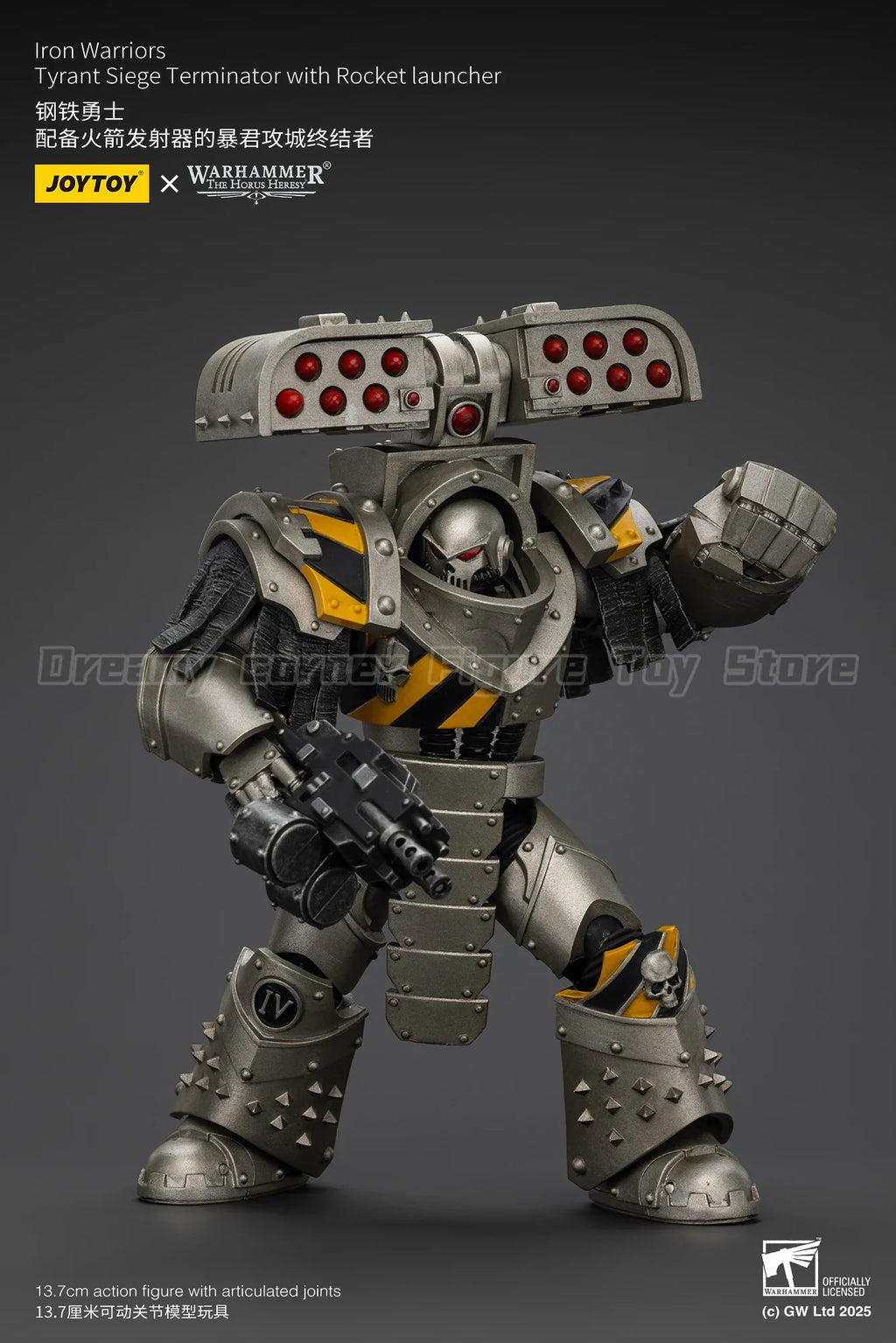 【In Stock】JOYTOY Warhammer 40K Lron Warriors Tyrant Siege Master Terminator with Rocket Launcher 1/18 Action Figures Toy