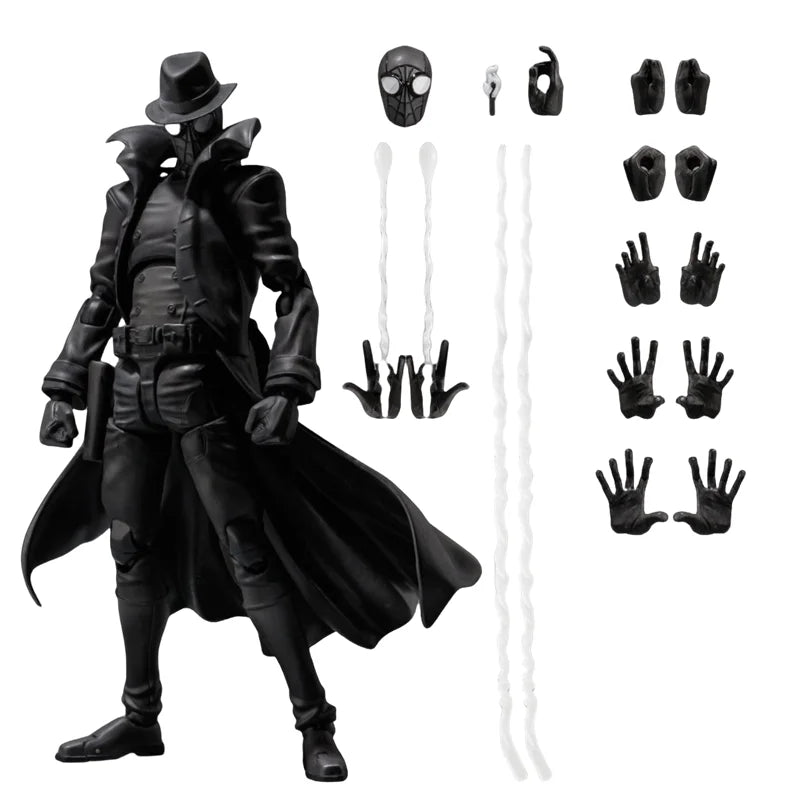 Spider Man Noir Peter Parker Ultimate Black Spider Man Earth-90214 Darkness SHF Toys Action Figure Model Kids Gift