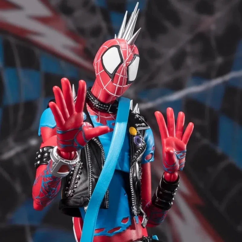 16cm CT MARVEL  Across the SpiderVerse Spider Punk Hobby Anime Collection Action Figures Mobile Handheld Toy Model Ornament Gift