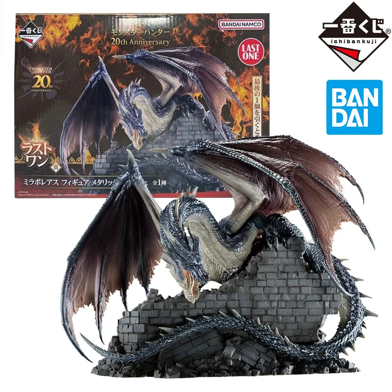 In Stock Bandai Ichiban Kuji Monster Hunter 20th Anniversary B Fatalis Miraboreas Anime Figure Action Model Toys Gift Boy