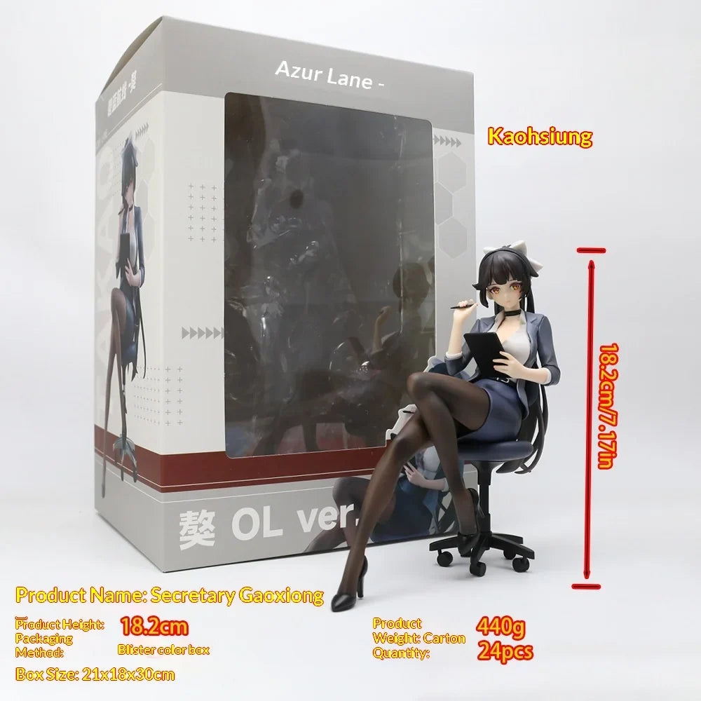 Azur Lane Takao Secretary Office Style Anime Figure Collectible Model Toy Desk Shelf PC Case Decoration Anime Fans Collection