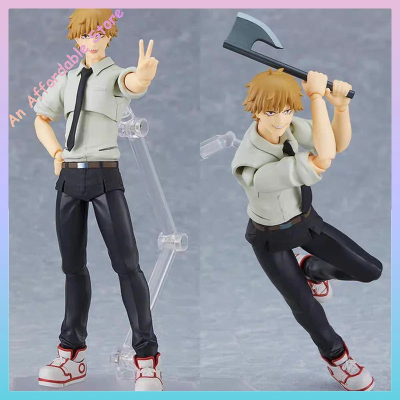 Chainsaw Man Figma 586 Anime Action Figure - Denji And Pochita Collectible Toys for Boys Display And Play Gift Idea
