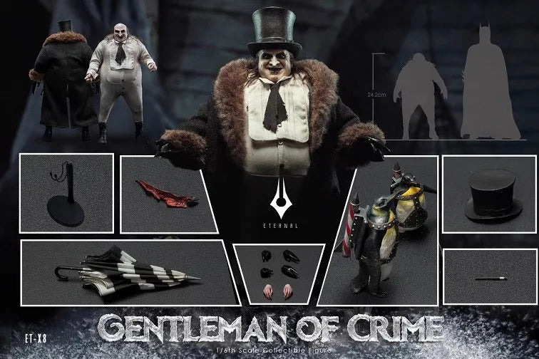 High Quality ETX8 1/6 Figure Delicate Villain Gentleman Of Crime Penguin People Full Set 12in Action Figure Toys For Collection