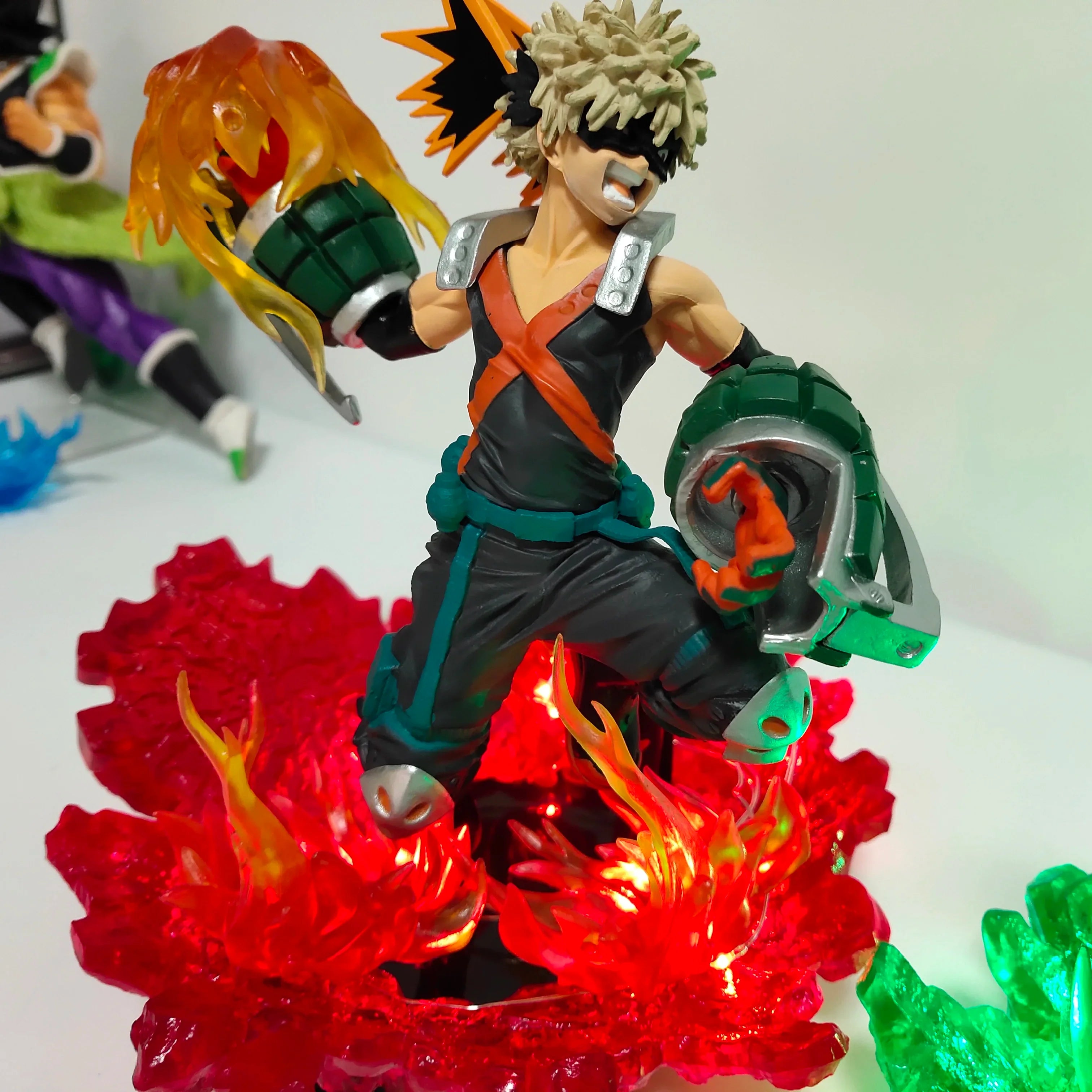 My Hero Academia Anime Midoriya Izuku & Bakugou Katsuki Lamp Led Bulb Action Figures Model Figurine Figure & Base & Lamp DIY