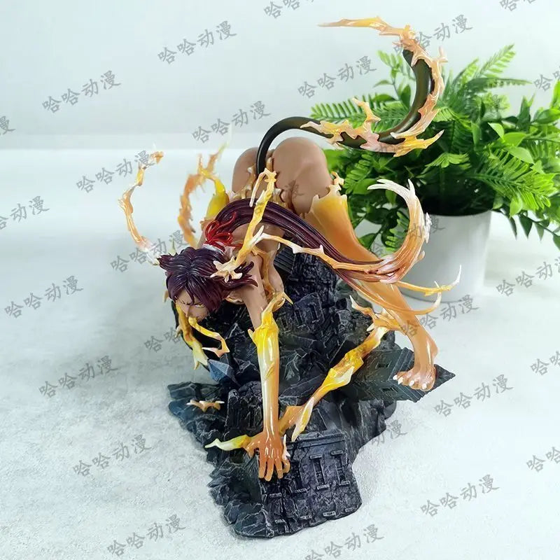 Anime Bleach Shihouin Yoruichi Model Manga Figurine Shihouin Yoruichi Action Figure Toys 23cm GK Statue Doll Ornament Peripheral