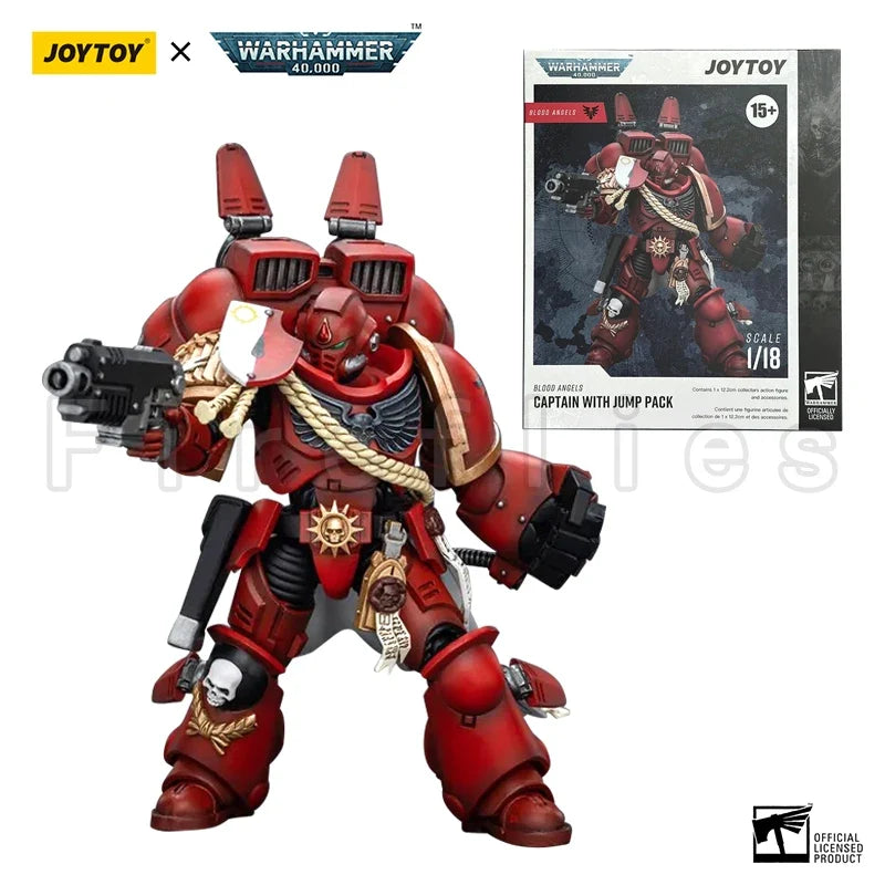 1/18 JOYTOY Action Figure 40K Blood Angels Captain With Jump Pack Re-issue Version Anime Model Toy