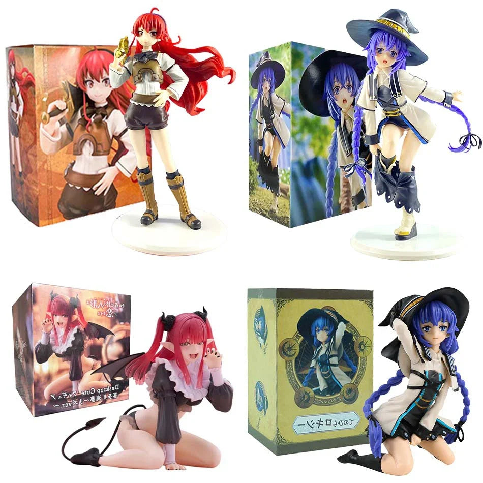 Four figurines Magician Roxy Migurdiass flower Action Figure Mushoku Tensei：Jobless Reincarnation Anime Figure PVC