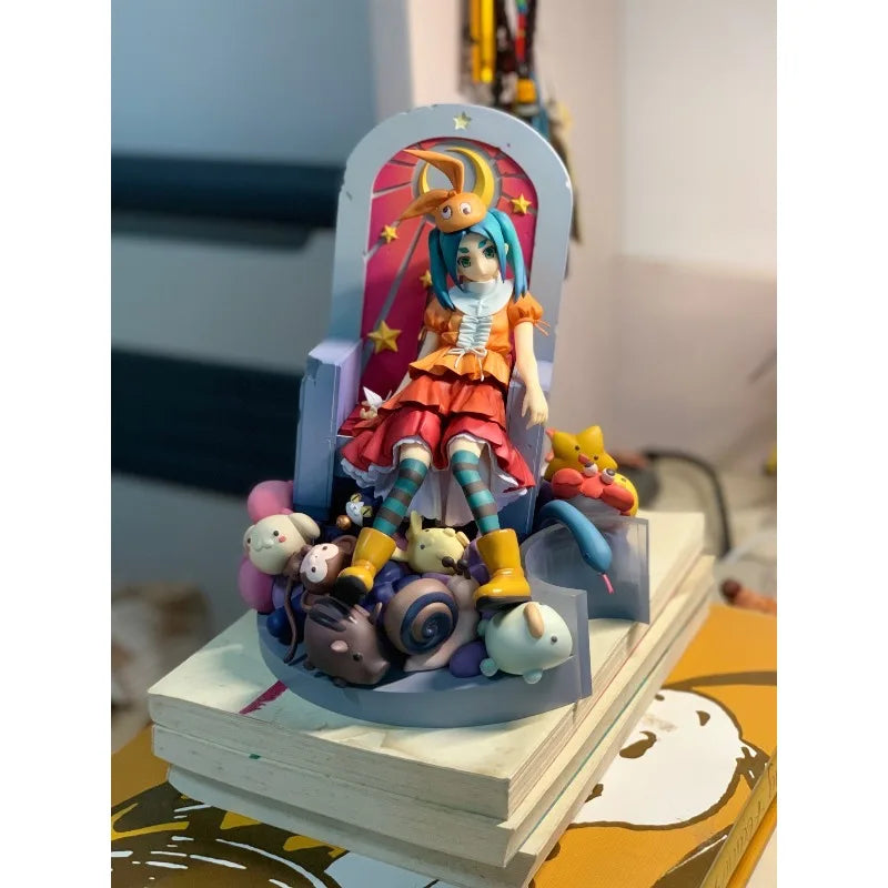 100% Original:Bakemonogatari Ononoki Yotsugi throne 18cm PVC Action Figure Anime Figure Model Toys Figure Collection Doll Gift