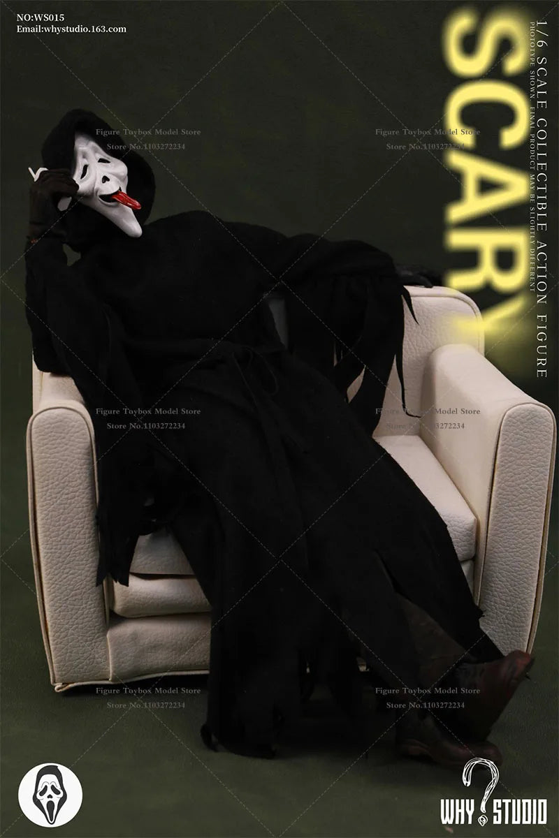In Stock WHY STUDIO WS015 1/6 Scale Collectible Scary Action Figure Black Cloak Decoration 12" Full Set Soldier Model Toys