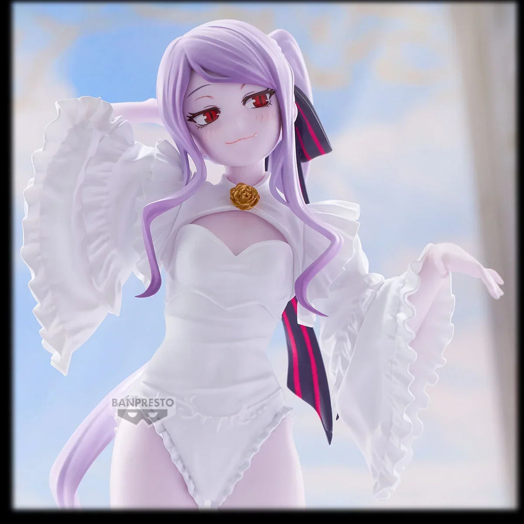 Banpresto Original OVERLORD Anime Shalltear Glitter & Glamours White Dress Anime Figure Action Figures Model Figurine Collection