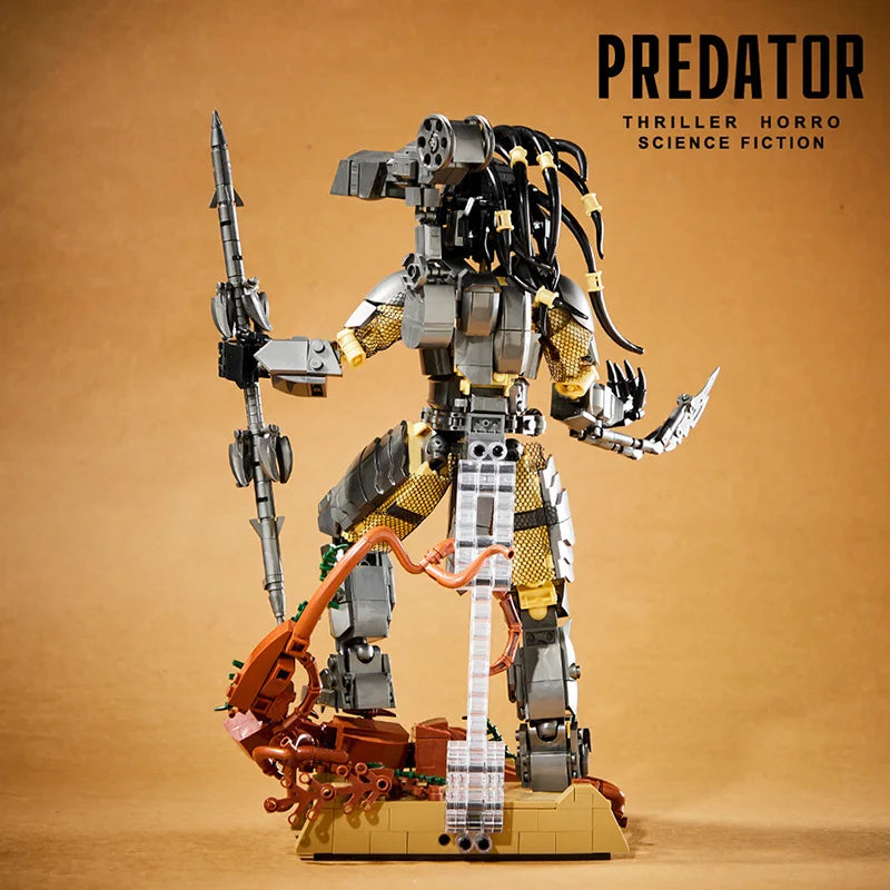 Creative MOC Predator Alien Figures Building Blocks Bricks DIY Alien Warrior Assembly Model Toys For Children Adult Boys Gifts