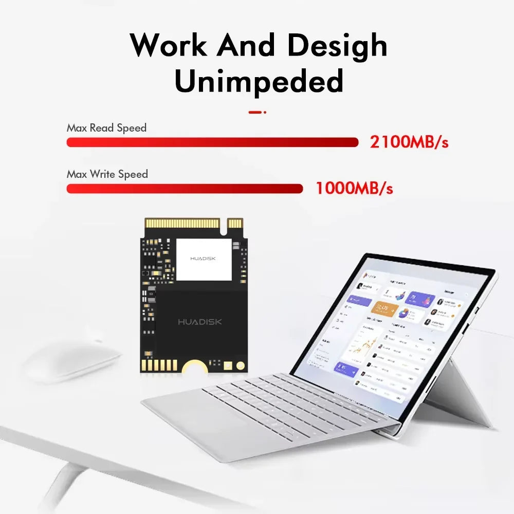 HUADISK M.2 2230 NVMe SSD 256GB 512GB 1TB PCIe3.0 Hard Drive For Steam Deck Microsoft Surface ProX/Pro7 ROG ALLY SSD Replace