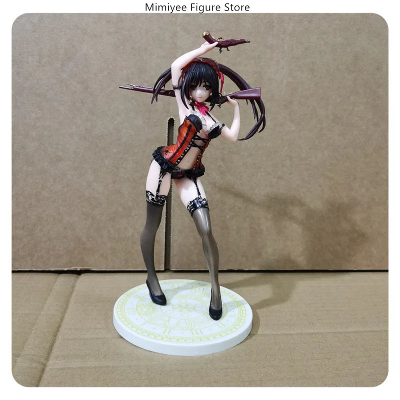 21cm Date A Live Kurumi Tokisaki Anime Twin Gun Girl Swimsuit Standing Pose PVC Figure Statue Desktop Decoration Gift