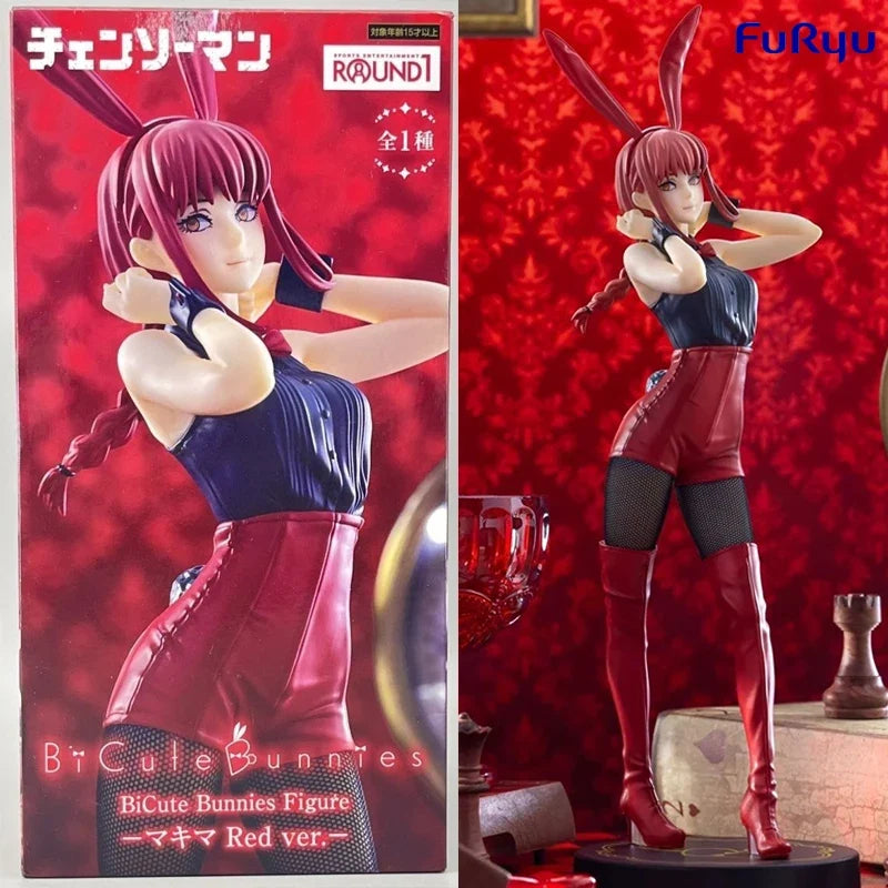 In Stock FuRyu Chainsaw Man BiCute Bunnies Figure -Makima Red Color Ver.- PVC 30CM Anime Action Figures Model Collection toy